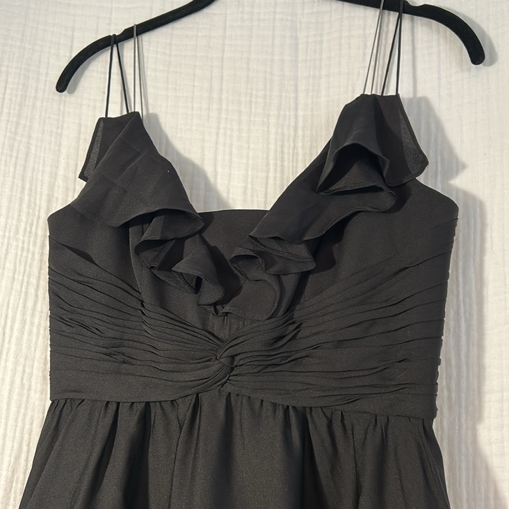 Anthropoligie Quillaree Black Ruched Sweetheart Midi Dress - Picture 2 of 7